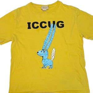 Gucci x Freya Hartas size 10 Yellow Graphic T-Shirt - Rare